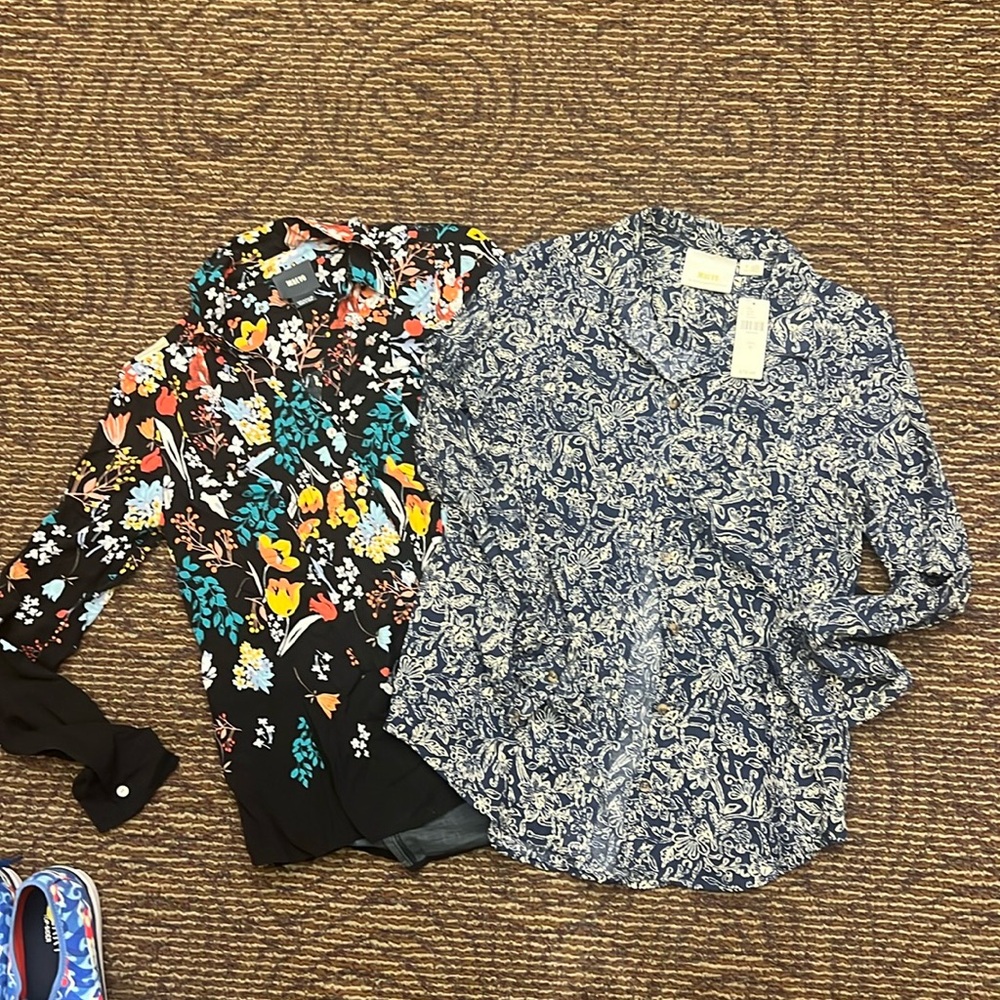 Two Maeve button-down shirts